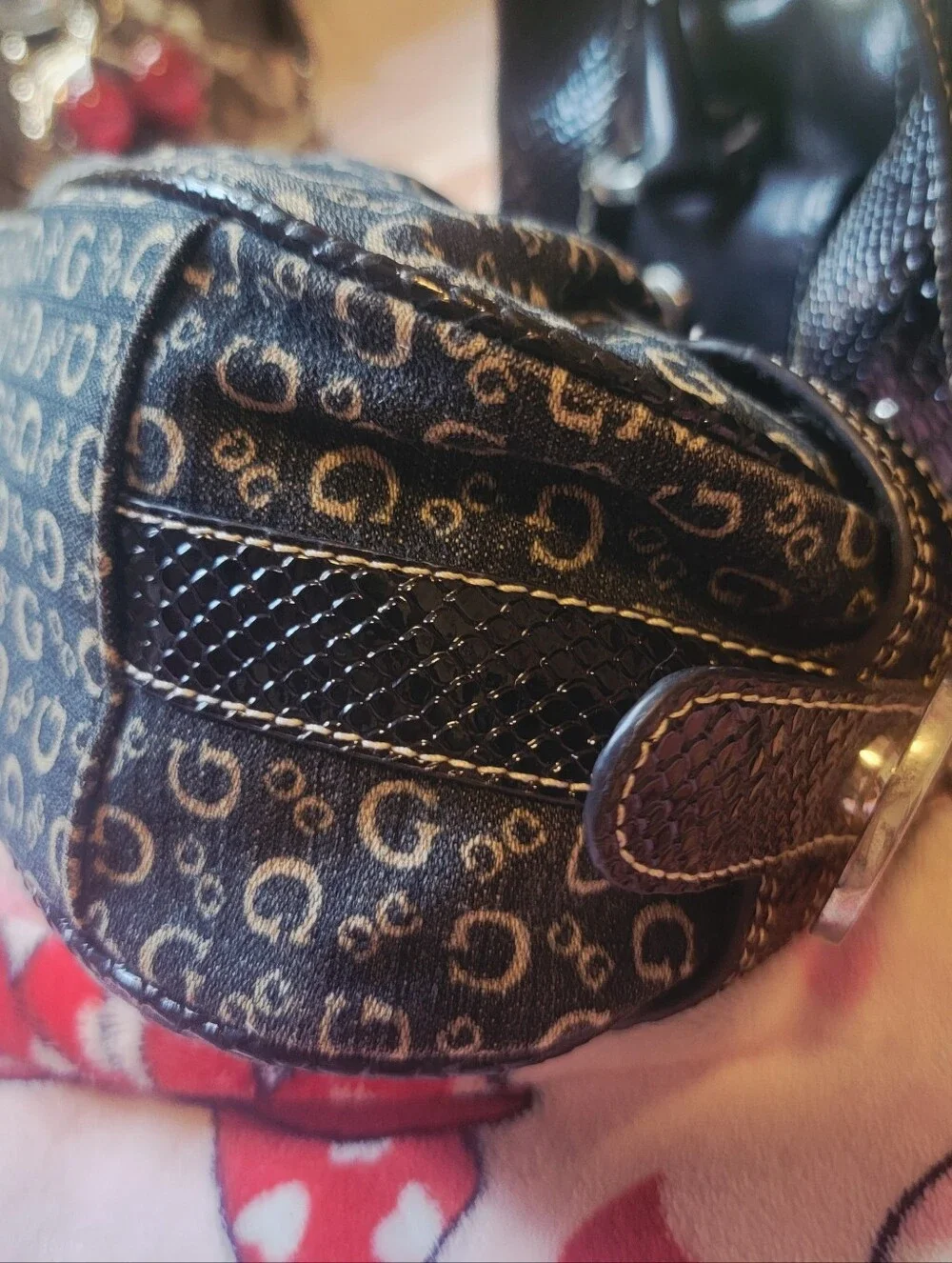 Y2k 2000s Era Vtg Monogram Baguette Purse Studded Guess  Clean Excellent